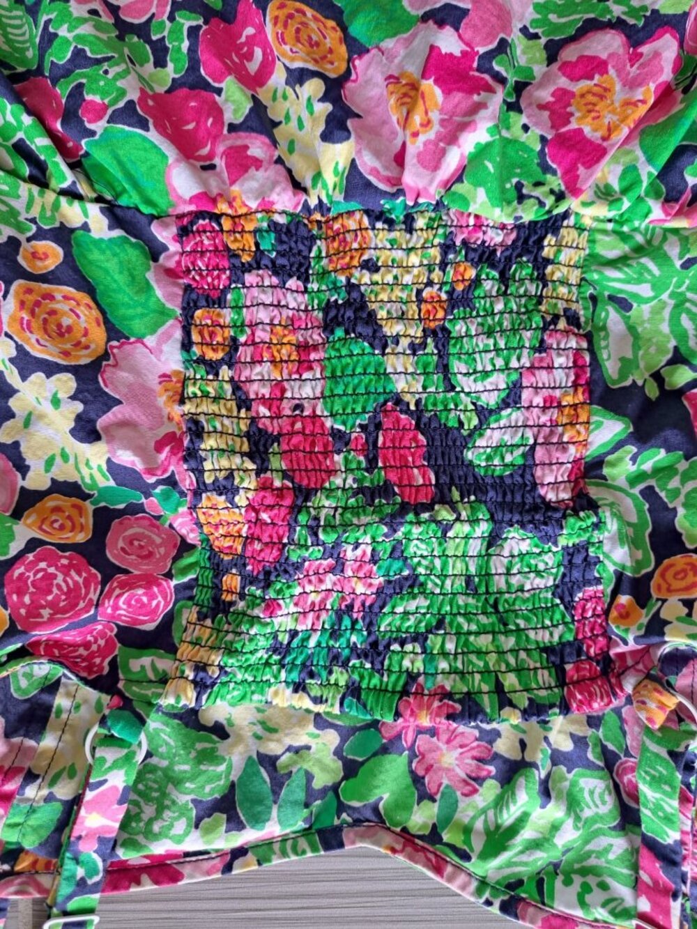 Lilly Pulitzer Gardenia Floral-Print Sleeveless Peplum Top 6 Multicolor Cotton - Picture 11 of 15